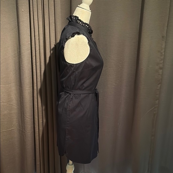 Ann Taylor Petite Blue Sleeveless Tie Front Dress - Picture 2 of 5